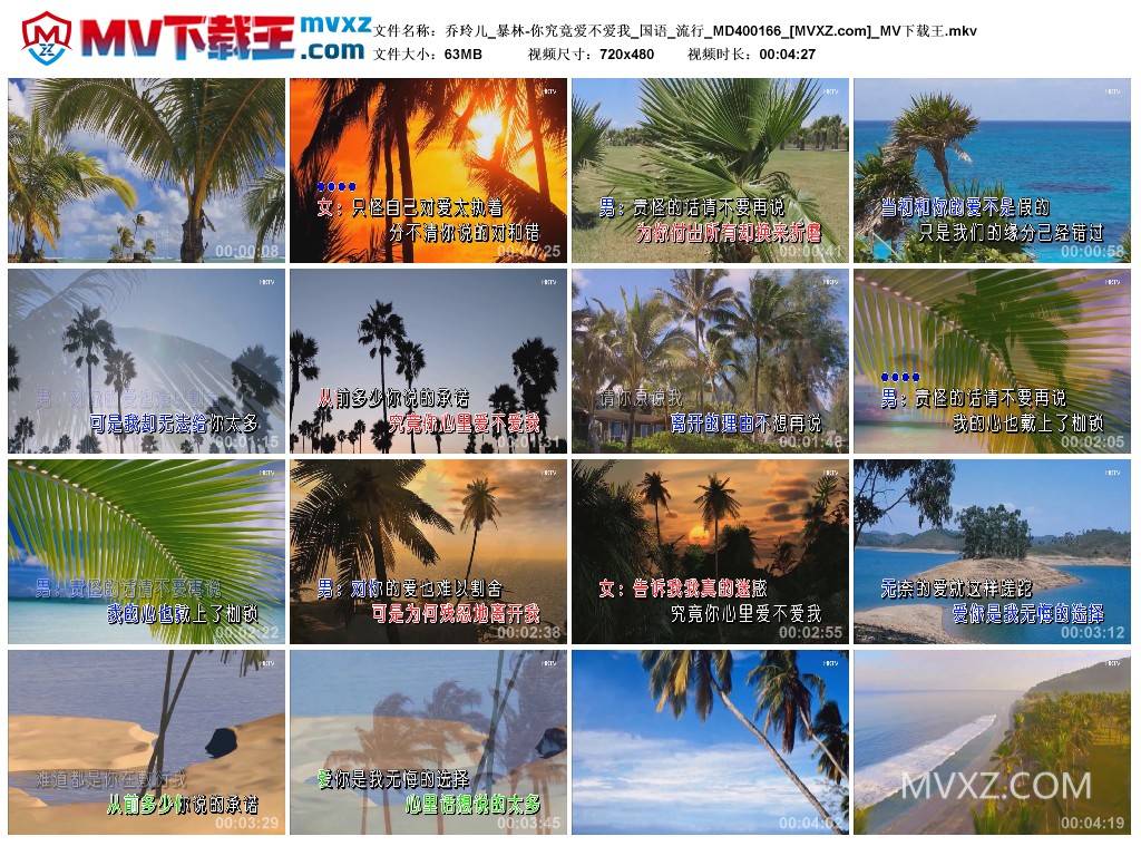 乔玲儿_暴林-你究竟爱不爱我_国语_流行_MD400166